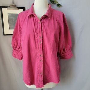 Free People Pink Button-Up Top